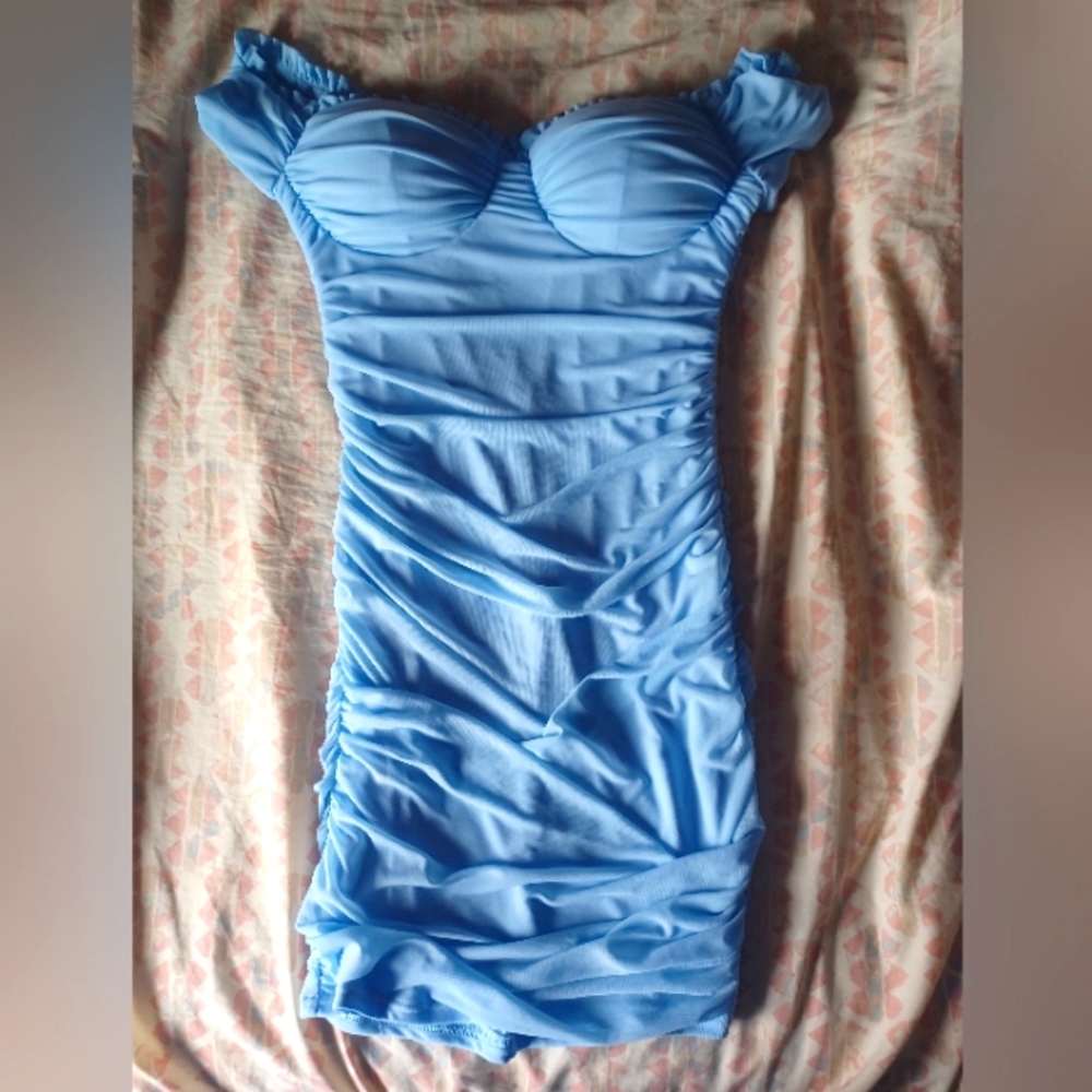 Windsor off Shoulder Light Blue Dress (Read below)
